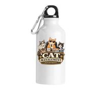 Funny Cats Managing Office Tasks Playfully Tourist Water Bottle White