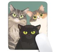 Funny Cats Mouse Pad, Cute Anime 9.4"x7.9" Non-Slip Desk Mat