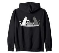 Funny Cats Playing Chess Player Checkmate Board Game Lover Zip Hoodie