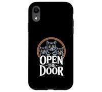 Funny Cats Portal Open the Door Women Men Case for iPhone XR