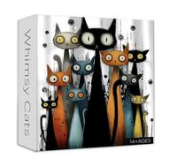 Funny Cats Puzzles for Adults 1000 Pieces, Larkipuzz Whimsical Kitten Jigsaw Puzzles Abstract Art, Hard Difficult Cute Animals Theme as Art Decor