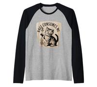 Funny Cats Rage Consumes Me Kitten Raglan Baseball Tee