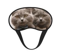 Funny Cats Sleep Mask for Side Sleeper, Blackout Sleep Eye Mask Comfortable Blindfold Eyeshade Soft Breathable Sleeping Mask with Elastic Strap Silk Eye Covers for Travel