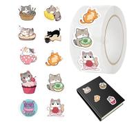 Funny Cats Stickers - 500 Sheets Per Roll of Stickers for Decoration | Aesthetic Decoration for Skateboard, for Classroom Party Office Notebook Portable Water Bottle on Skateboard