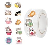 Funny Cats Stickers - 500 Sheets/Roll Of Decorative Stickers | Notebook Decoration For Students - For Classroom Party Office Notebook Portable Water Bottle On Skateboard