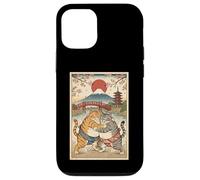 Funny Cats Sumo Wrestling Japanese Art Anime Ukiyo-e Graphic Case for iPhone 12/12 Pro