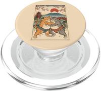 Funny Cats Sumo Wrestling Japanese Art Anime Ukiyo-e Graphic PopSockets PopGrip for MagSafe