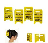 Funny Caution Sign Hair Clip, Yellow Acrylic Claw, Overstimulated Do Not Approach Design, Novelty Hair Accessory for Thick Hair, Party and Daily Use (4)