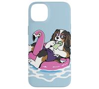 Funny Cavalier King Charles Pool Float Flamingo Summer Party Case for iPhone 14 Plus
