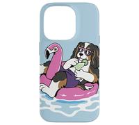 Funny Cavalier King Charles Pool Float Flamingo Summer Party Case for iPhone 14 Pro