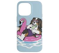 Funny Cavalier King Charles Pool Float Flamingo Summer Party Case for iPhone 14 Pro Max