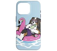 Funny Cavalier King Charles Pool Float Flamingo Summer Party Case for iPhone 16 Pro