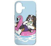 Funny Cavalier King Charles Pool Float Flamingo Summer Party Case for iPhone 17