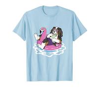 Funny Cavalier King Charles Pool Float Flamingo Summer Party T-Shirt