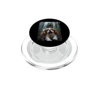 Funny Cavalier King Charles Spaniel Dog T-Rex Chase Selfie PopSockets PopGrip for MagSafe