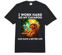 Funny Cavapoo Dog Design I Work Hard Cavapoo Lovers Comfort Colors Adult Heavyweight T-Shirt