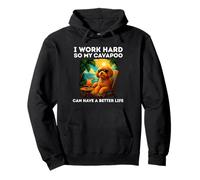 Funny Cavapoo Dog Design I Work Hard Cavapoo Lovers Pullover Hoodie