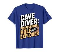 Funny Cave Diver Underwater Exploration Diving T-Shirt, Men, Royal Blue, 3X-Large