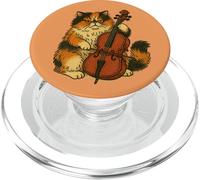 Funny Cello Player Calico Cat Art Cellist Orchestra Persian PopSockets PopGrip for MagSafe