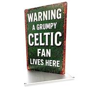Funny Celtic Metal Sign | A grumpy Celtic Fan lives here | Celtic Fan Metal SIgn Vintage Style