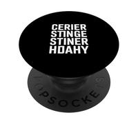 Funny Centered Typography Saying Black Background PopSockets Adhesive PopGrip