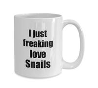 Funny Ceramic Coffee Mug for Men and Women Novelty Mug Cute Snail Mug I Just Freaking Love Snails Lover Funny Gift Idea Coffee Tea Cup Hilarious Present for Animal Rights Pet Lovers Gift Ideas 11 Oz
