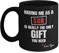 Funny Ceramic Novelty Tea Cup Having Me As A Son is Really The Only Gift You Need Coffee Cup for Mother's Day Father's Day Christmas Valentine's Daychristmas Birthday Gift Ceramics Tea Mug 11 Oz