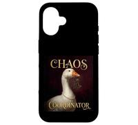 Funny Chaos Coordinator Goose Royal Portrait Baroque Paint Case for iPhone 16