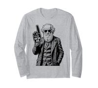 Funny Charles Darwin Foam Finger Number One In Evolution Long Sleeve T-Shirt