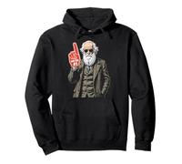 Funny Charles Darwin Foam Finger Number One In Evolution Pullover Hoodie