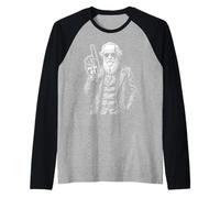 Funny Charles Darwin Foam Finger Number One In Evolution Raglan Baseball Tee