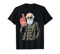 Funny Charles Darwin Foam Finger Number One In Evolution T-Shirt
