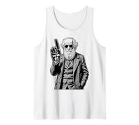 Funny Charles Darwin Foam Finger Number One In Evolution Tank Top