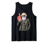 Funny Charles Darwin Foam Finger Number One In Evolution Tank Top