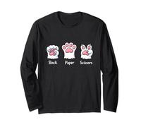 Funny Charming Cute Cat Paw Rock Paper Scissors Cats Family Long Sleeve T-Shirt