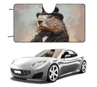 Funny Charming Prairie Dog Car Windshield Sun Shade, Reflector Car Sun Visor, Foldable Front Window Sunshade Cover, Heat Insulation, Blocks UV Rays, Keeps Vehicle Cool, for SUV Truck(55"x30")