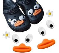 Funny Charms for Crocs, 8PCS Cute Big Eyes Shoe Charms for Clogs Shoe Decoration Charms Diy Clog Sandals Accessories for Teen Women (A)