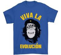Funny Che Guevara Evolution Monkey Atheist Mens T-Shirt 100% Cotton Royal Blue XL