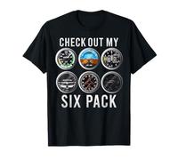 Funny Check Out My Six Pack Airplane Pilot Aviation T-Shirt