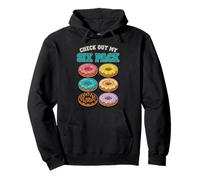 Funny Check Out My Six Pack Novelty Donuts Men's Pack Pullover Hoodie