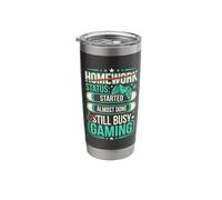 Funny Checklist Homework Status Still Busy Gaming Stainless Steel Insulated Tumbler