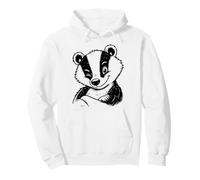 Funny Cheeky Badger Sweet Wink Gesture Pullover Hoodie