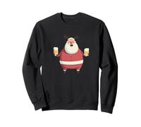 Funny Cheering Santa with Beer for Party and Drunk Christmas Sweatshirt