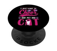 Funny Cheerleading Girls Tie Tie Dye Cheer Women Pet My Cat PopSockets Adhesive PopGrip