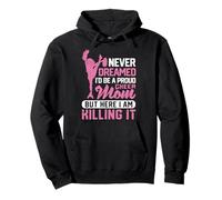 Funny Cheerleading Mum Never Dreamed I'd Be A Cheer Mom Pullover Hoodie