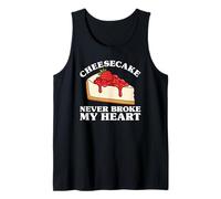 Funny Cheesecake Never Broke My Heart I Love Cheesecake Tank Top