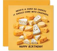 Funny Cheesy Birthday Card for Men Women - So Cheesy - Happy Birthday Card for Grandma Cousin Brother Nanny, 145mm Bday Greeting Cards
