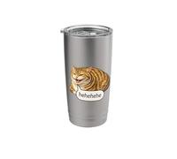 Funny Cheesy Cat Smile Meme Silly Weird Chubby Cat Face Stainless Steel Insulated Tumbler