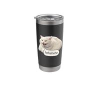 Funny Cheesy Cat Smile Meme Silly Weird Chubby Cat Face Stainless Steel Insulated Tumbler