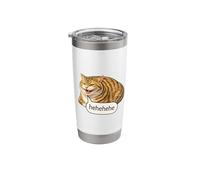 Funny Cheesy Cat Smile Meme Silly Weird Chubby Cat Face Stainless Steel Insulated Tumbler